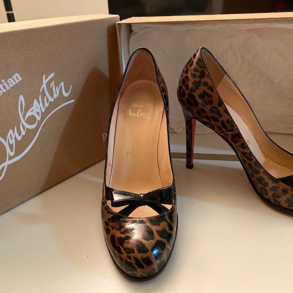 Christian Louboutin Leopard Bow Pumps